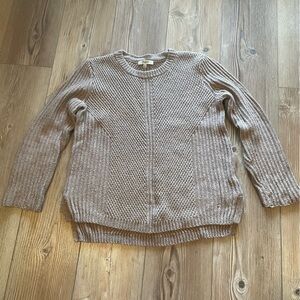 Madewell Hexcomb crew neck camel colored sweater